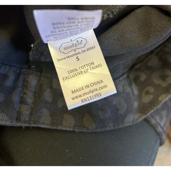 Mud Pie Shaw Boyfriend Jean Jacket Cotton Denim Black Leopard Women’s Size Small - Picture 8 of 8